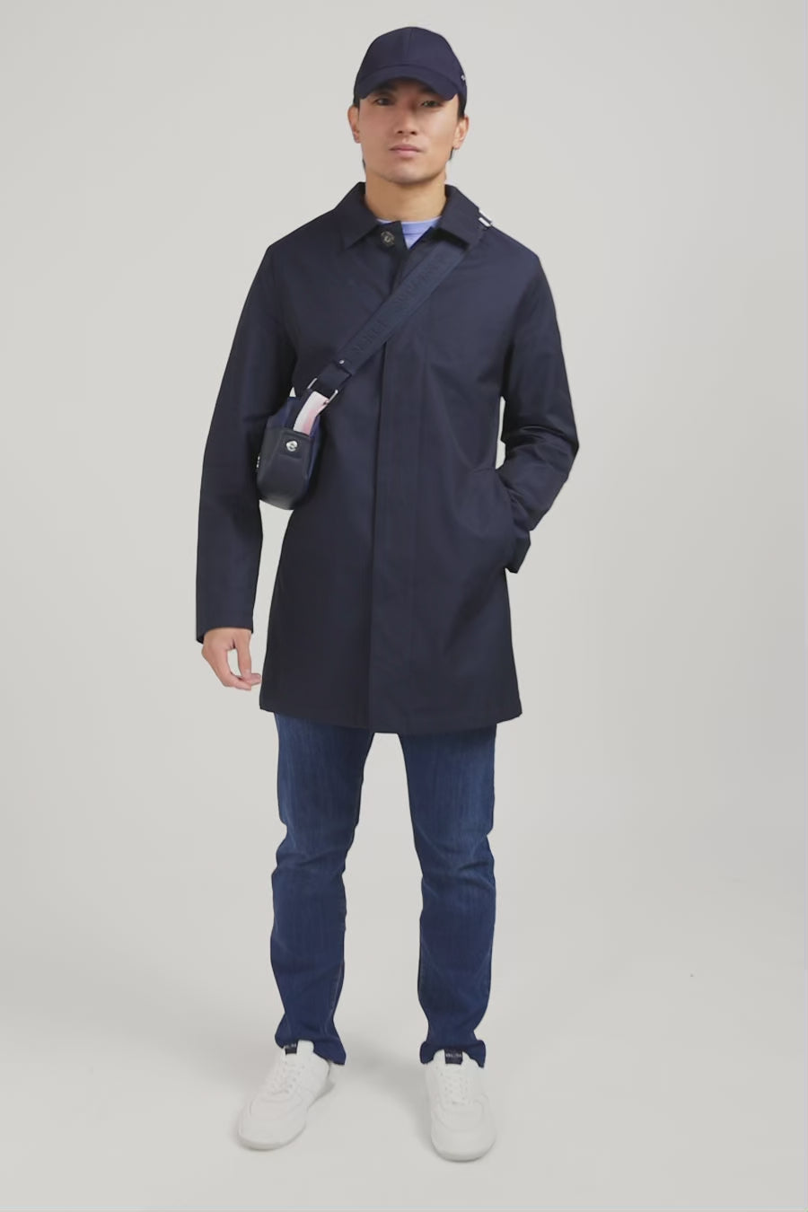 Imperméable uni bleu marine