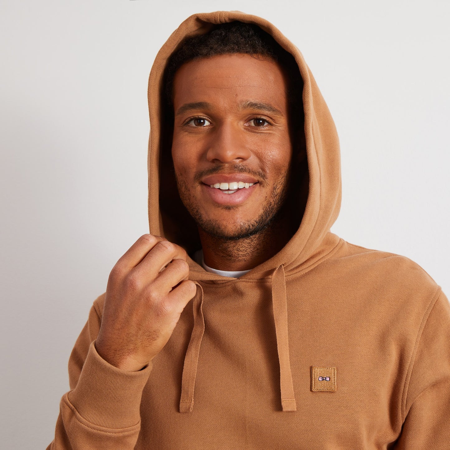 Hooded sweatshirt in brown fleece