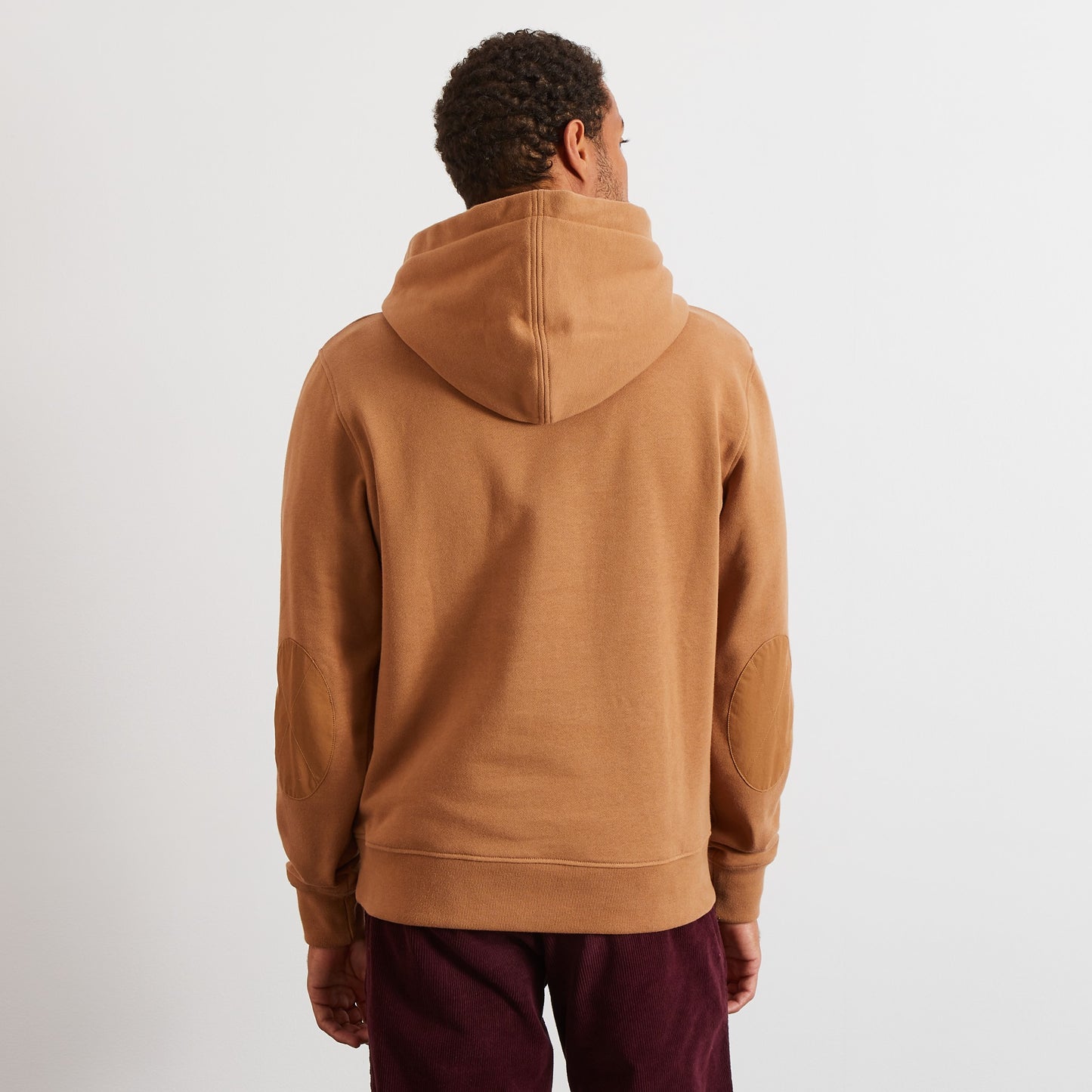 Hooded sweatshirt in brown fleece