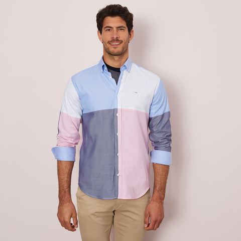 Chemise color-block en coton Oxford - Image 1
