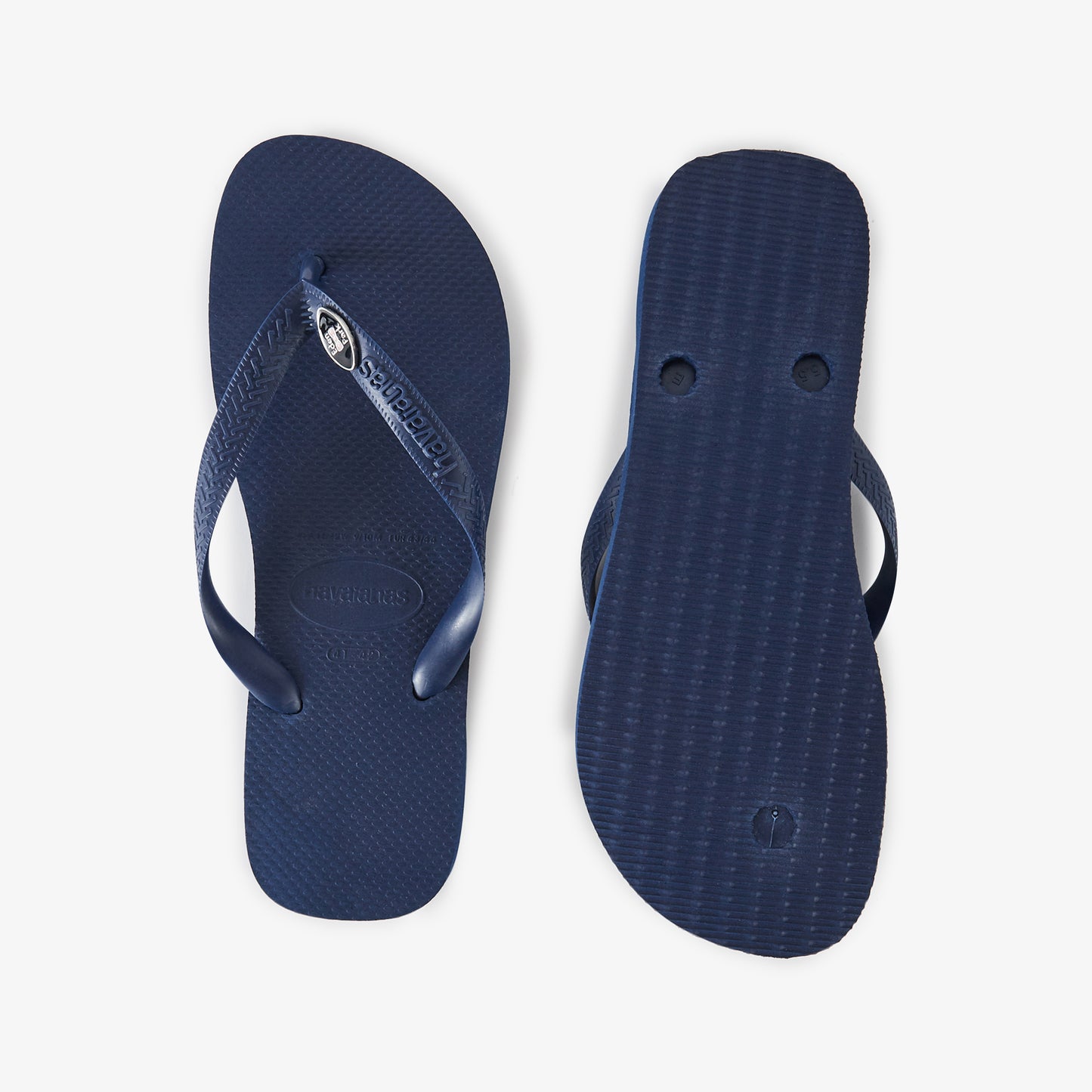Navy flip flops