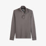 Polo gris manches longues à détails bicolores