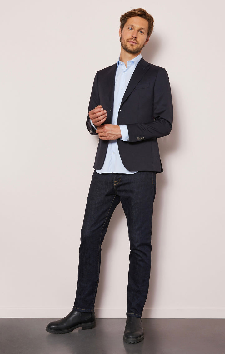 Blazer bleu marine slim fit 100 % laine