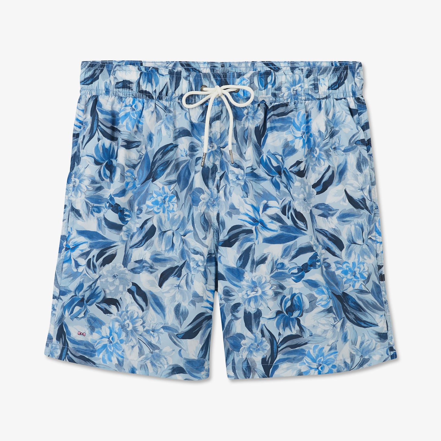 Short de bain bleu imprimé exclusif fleurs