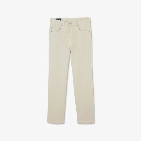 Pantalon écru en denim coupe 7/8ème - Image 2