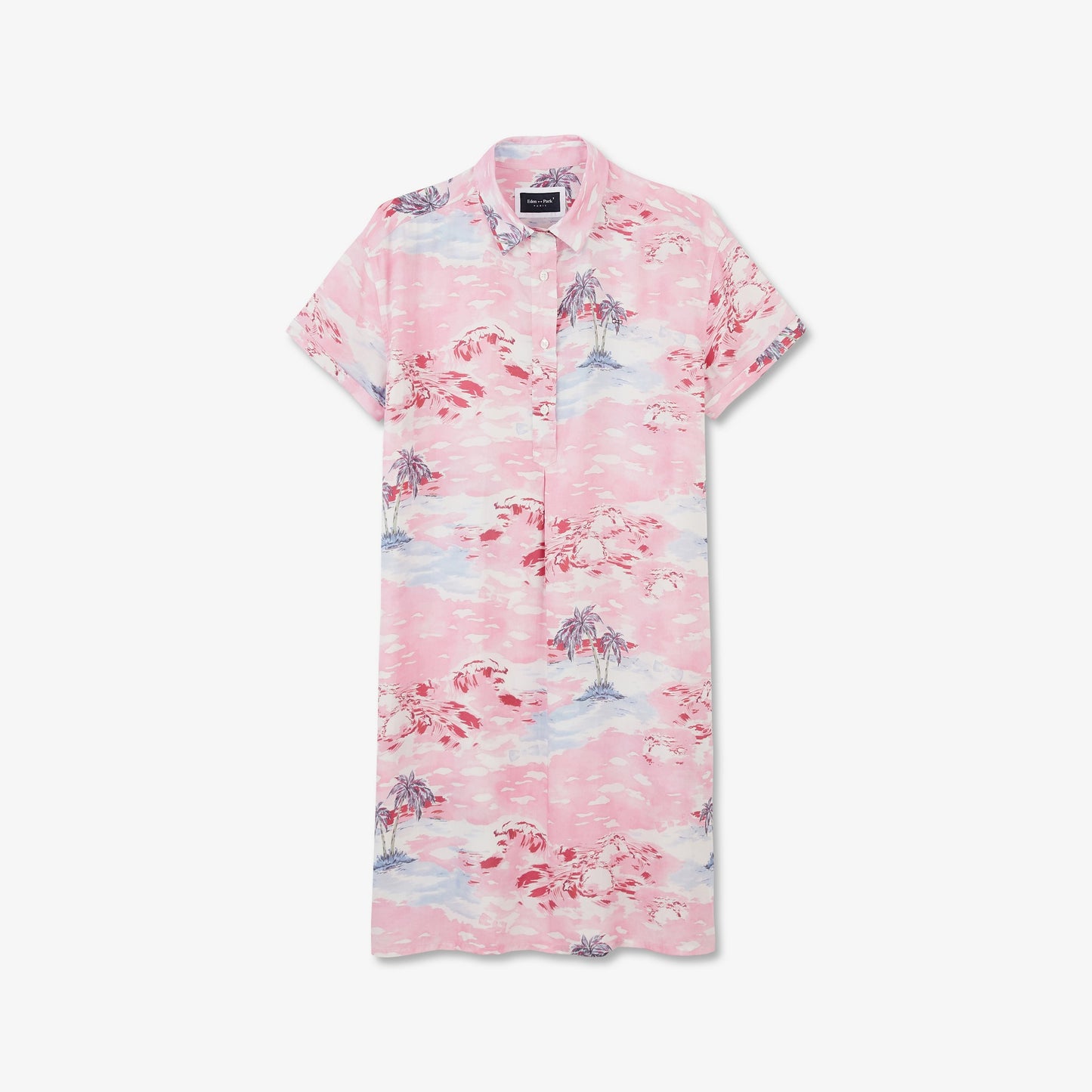 Robe imprimée hawaï à manches courtes