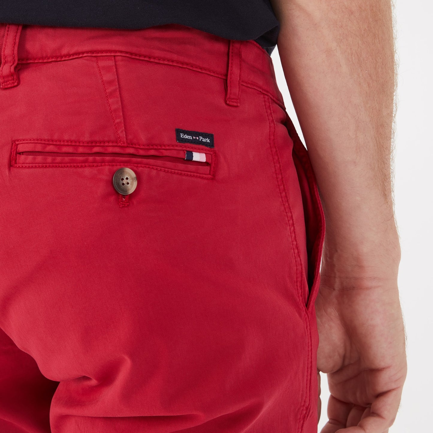 Pantalon chino rouge en coton stretch