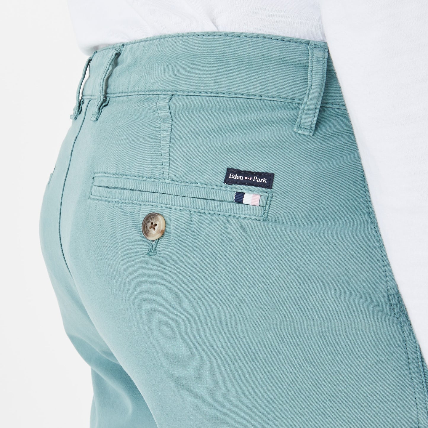 Bermuda chino uni vert en coton