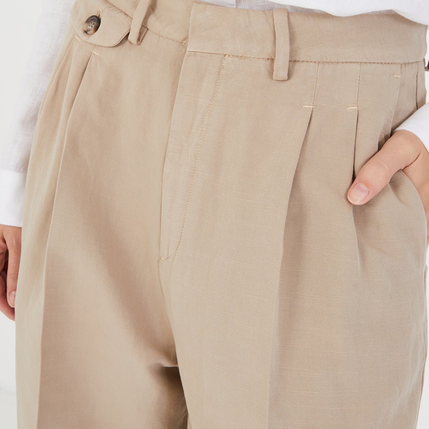 Pantalon à pinces beige