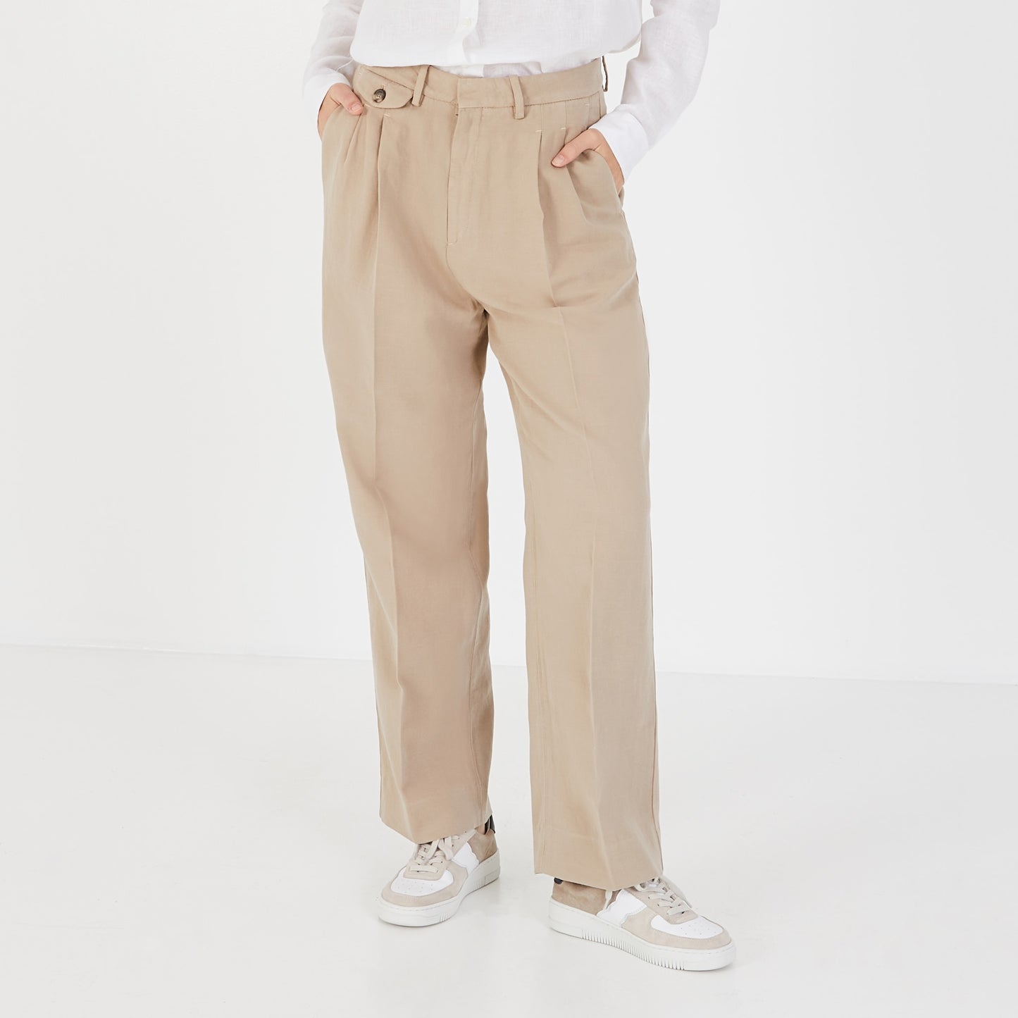 Pantalon à pinces beige