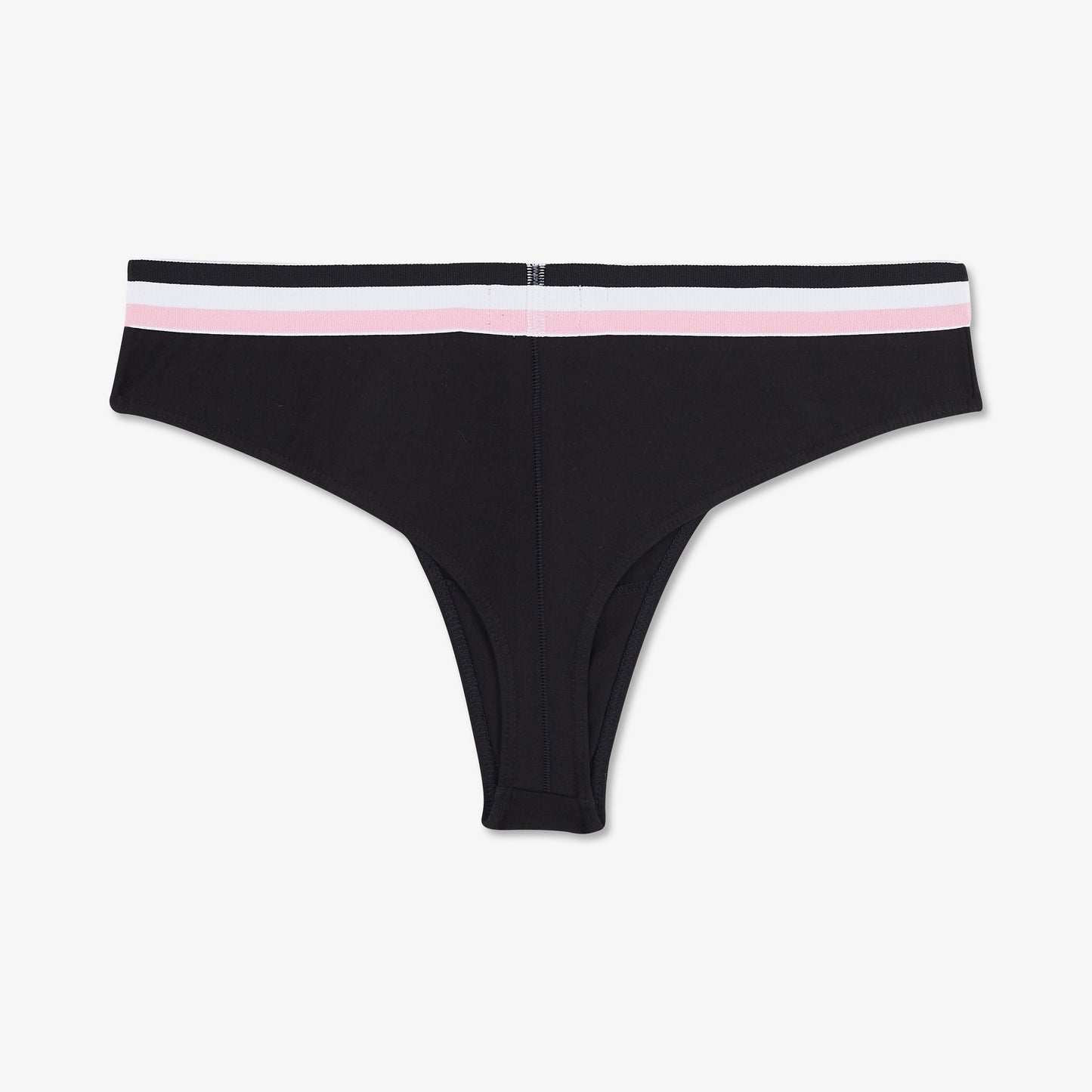 Tanga bleu foncé à bande contrastée
