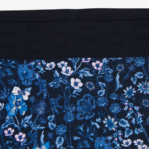 Culotte échancrée imprimé fleuri bleu foncé - Image 3