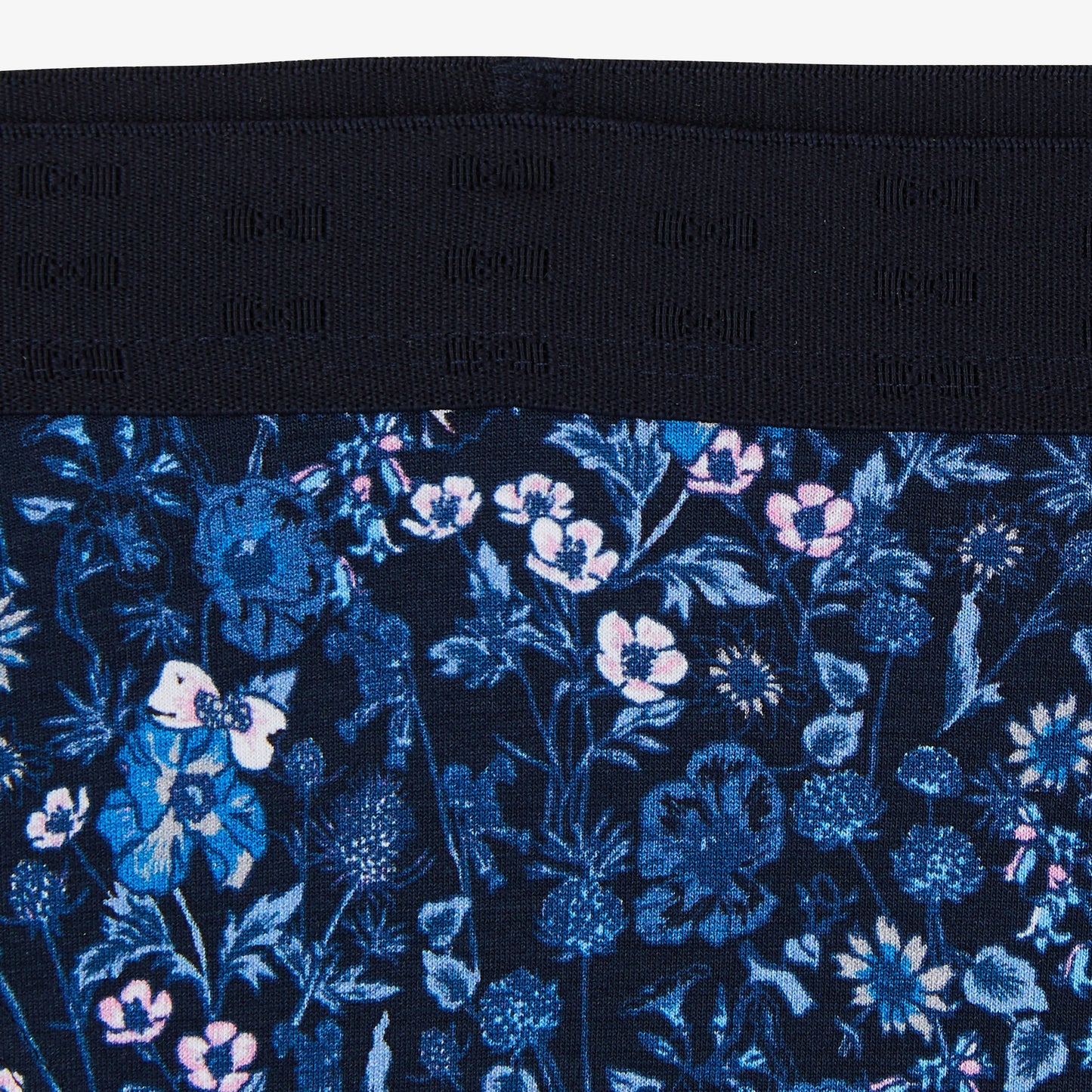 Culotte imprimé fleuri bleu foncé