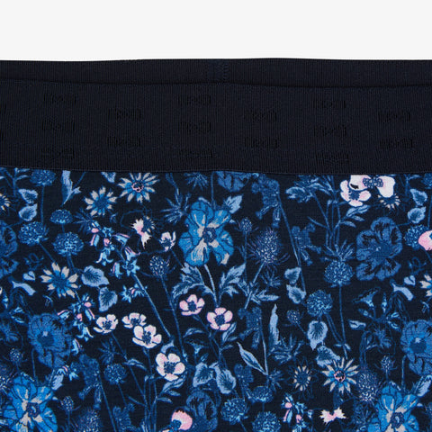 Shorty imprimé fleuri bleu foncé - Image 3