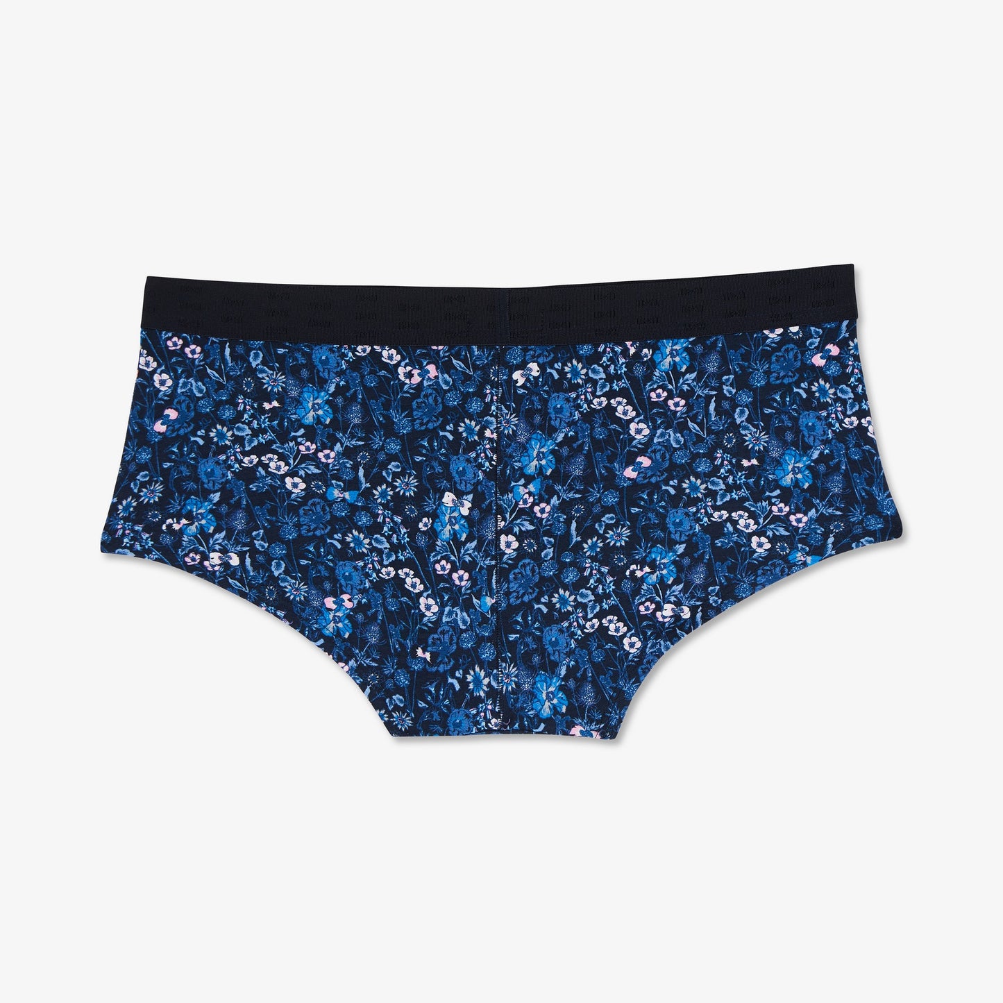 Shorty imprimé fleuri bleu foncé