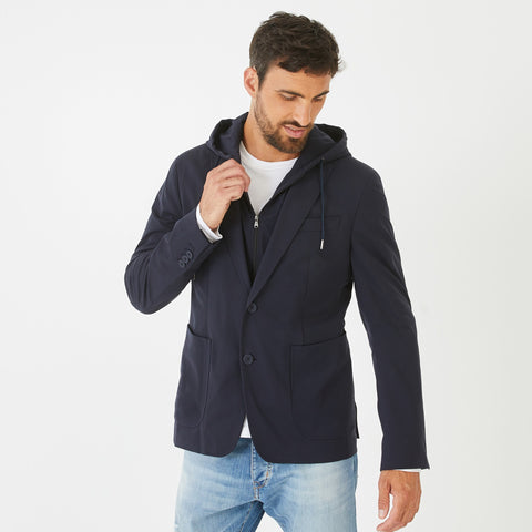 Dark blue blazer with removeable sweatshirt layer. - Image 1