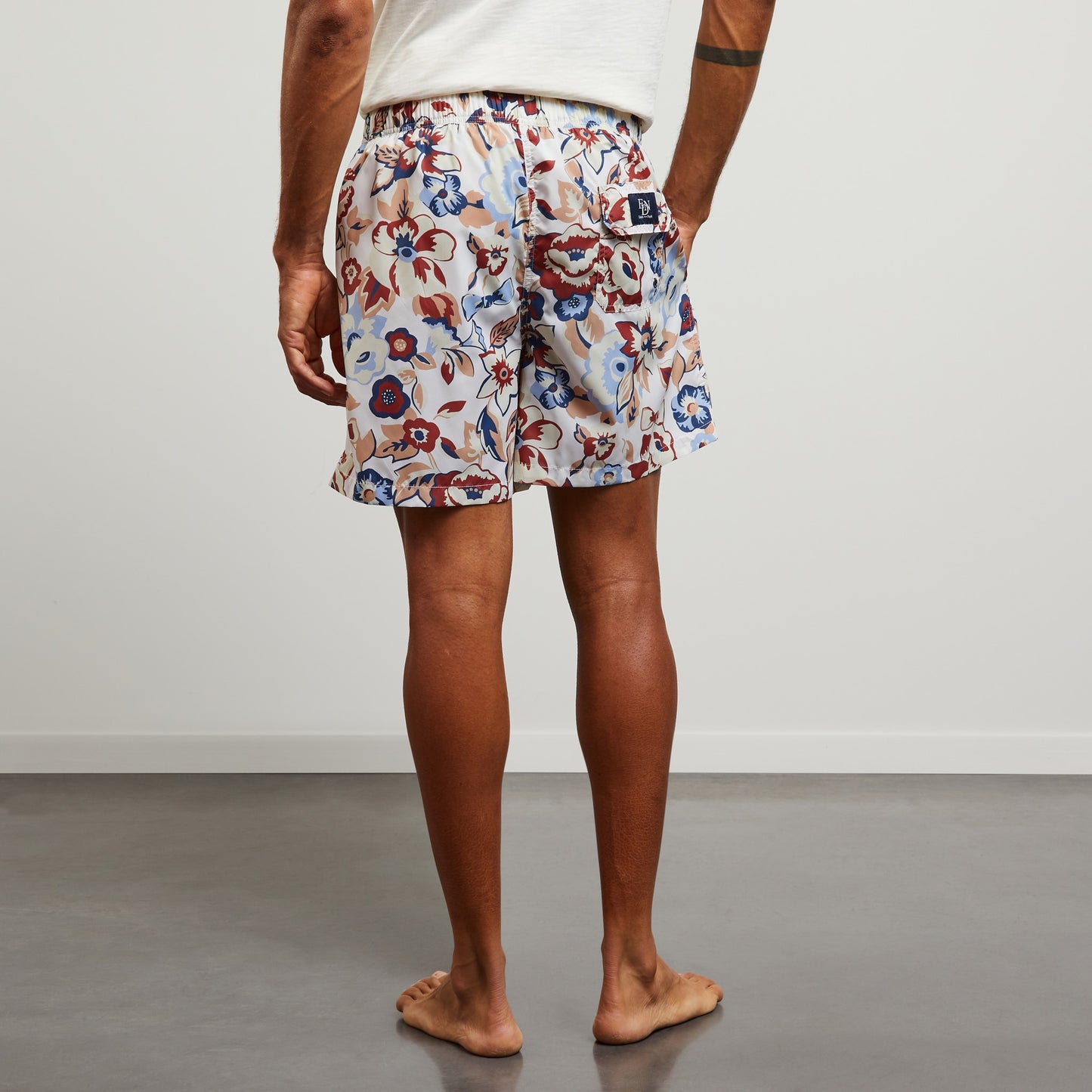 Short de bain blanc imprimé fleurs exclusif