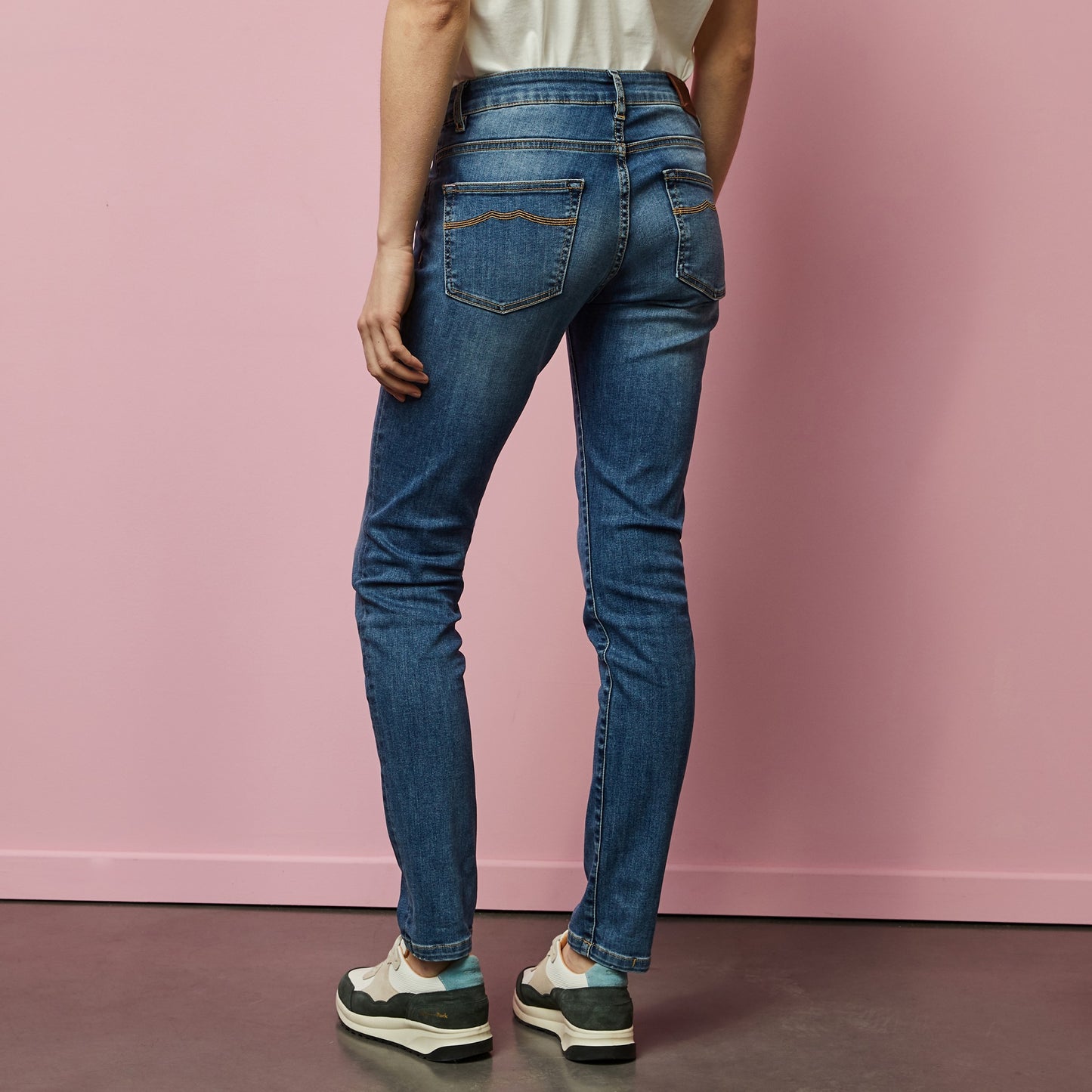 Jean slim bleu délavé