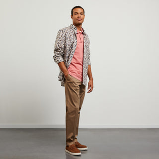 Pantalon beige à plis cassés