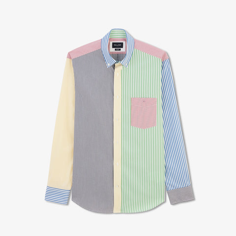 Colour-block shirt with multicolour stripes - Image 2