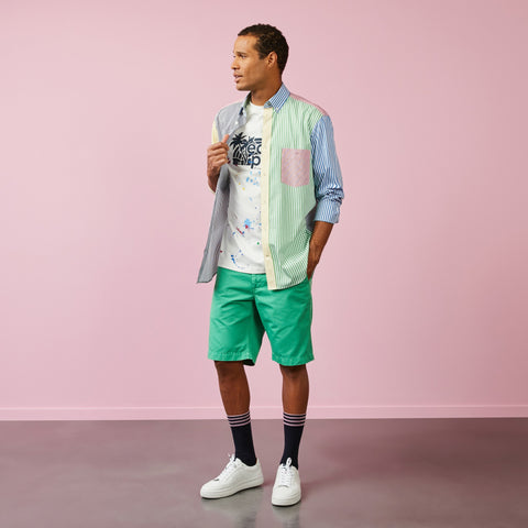 Colour-block shirt with multicolour stripes - Image 3