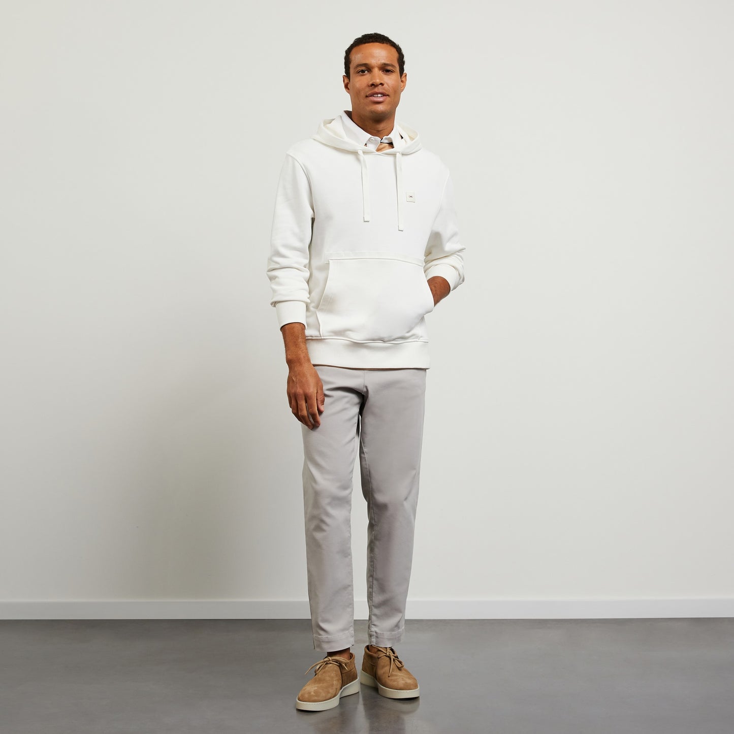 Sweat à capuche blanc uni