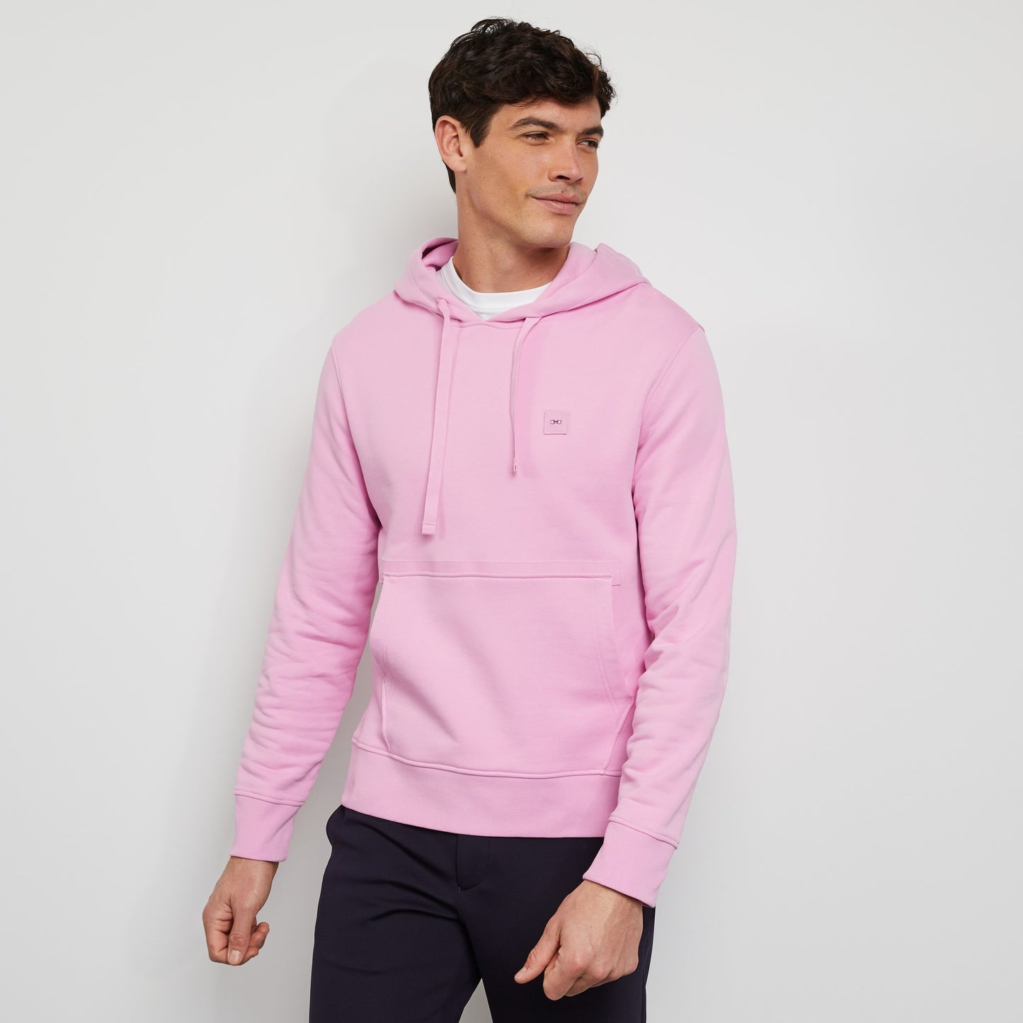 Sweat à capuche rose uni