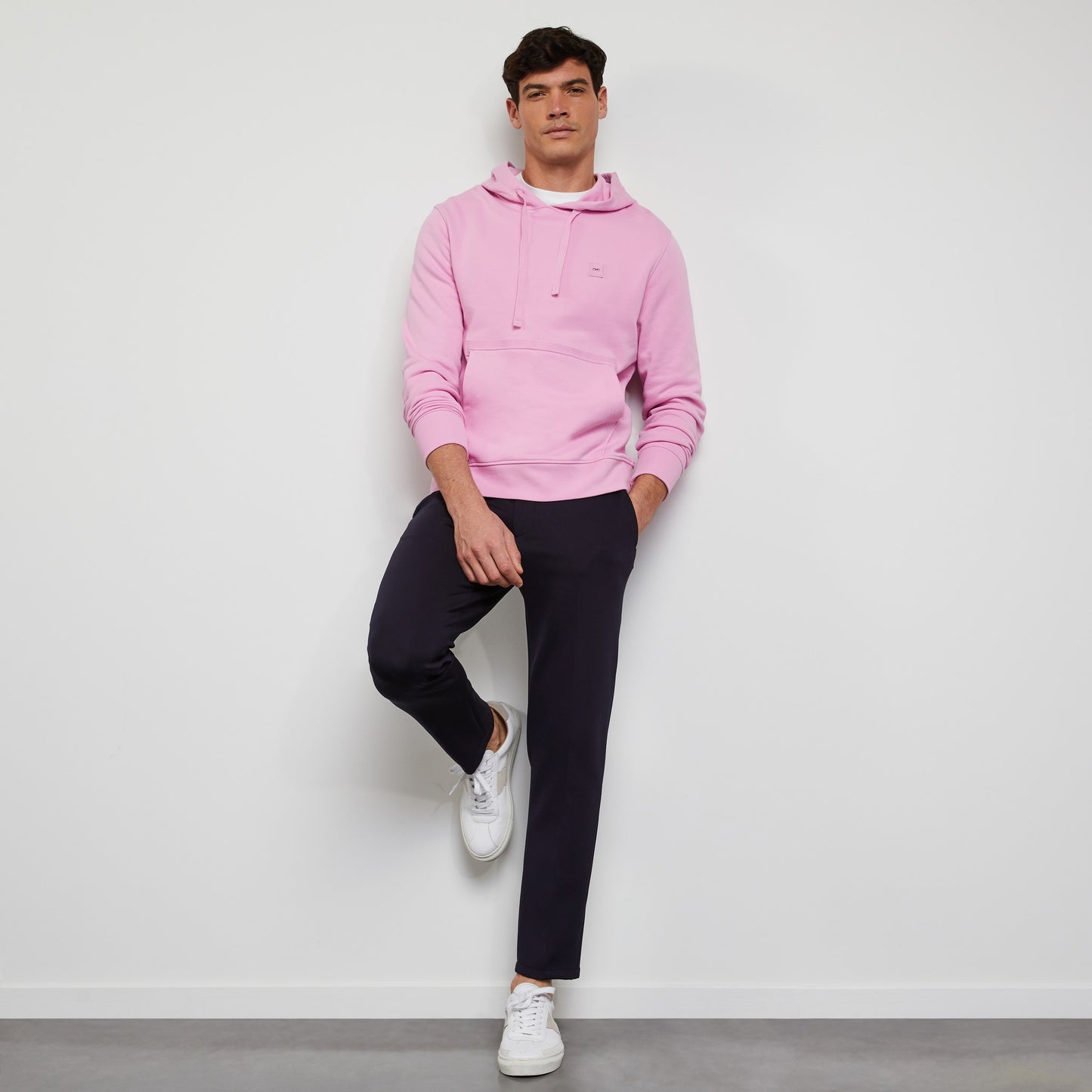 Sweat à capuche rose uni