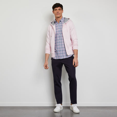 Sweat rose clair zippé à capuche - Image 3