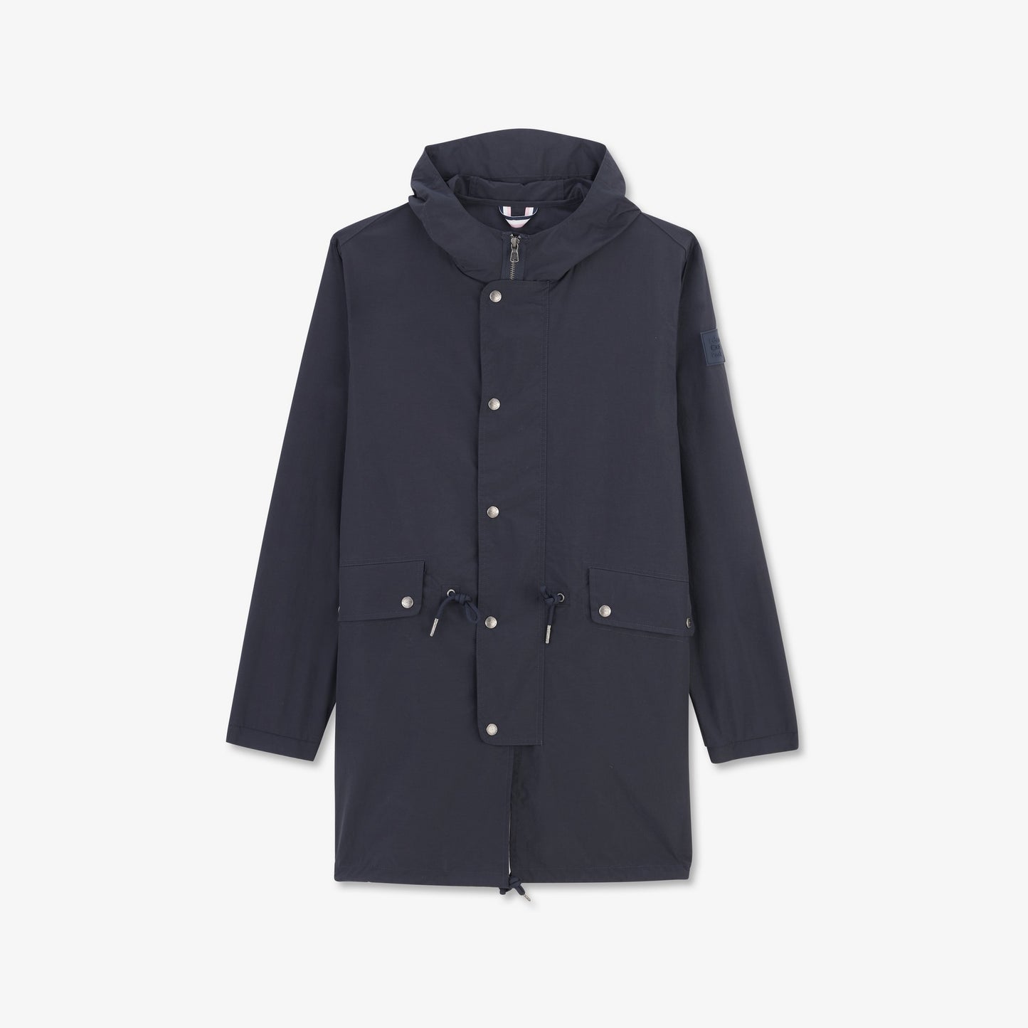 Mid-length dark blue parka