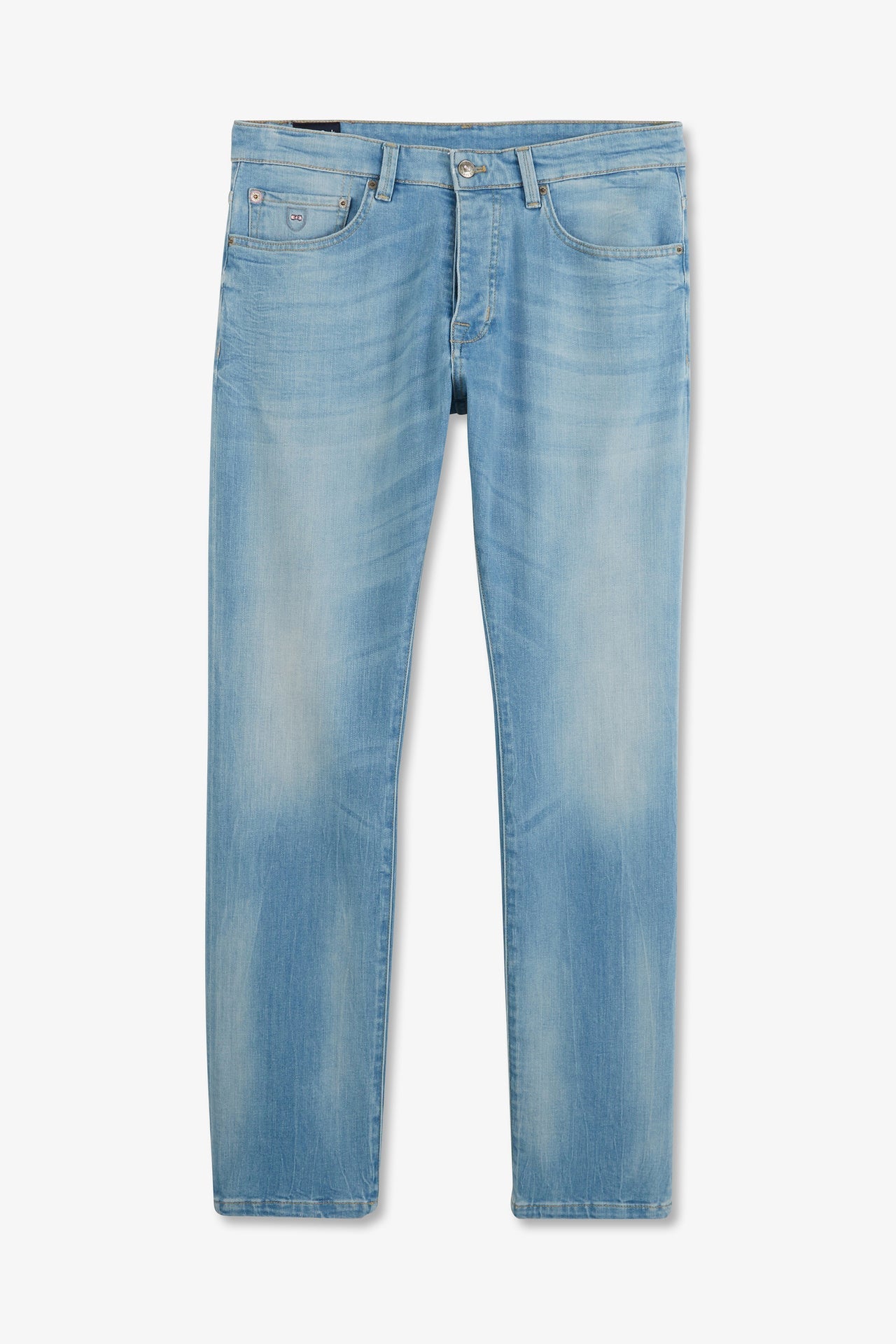 Pantalon bleu droit 5 poches - Image 2