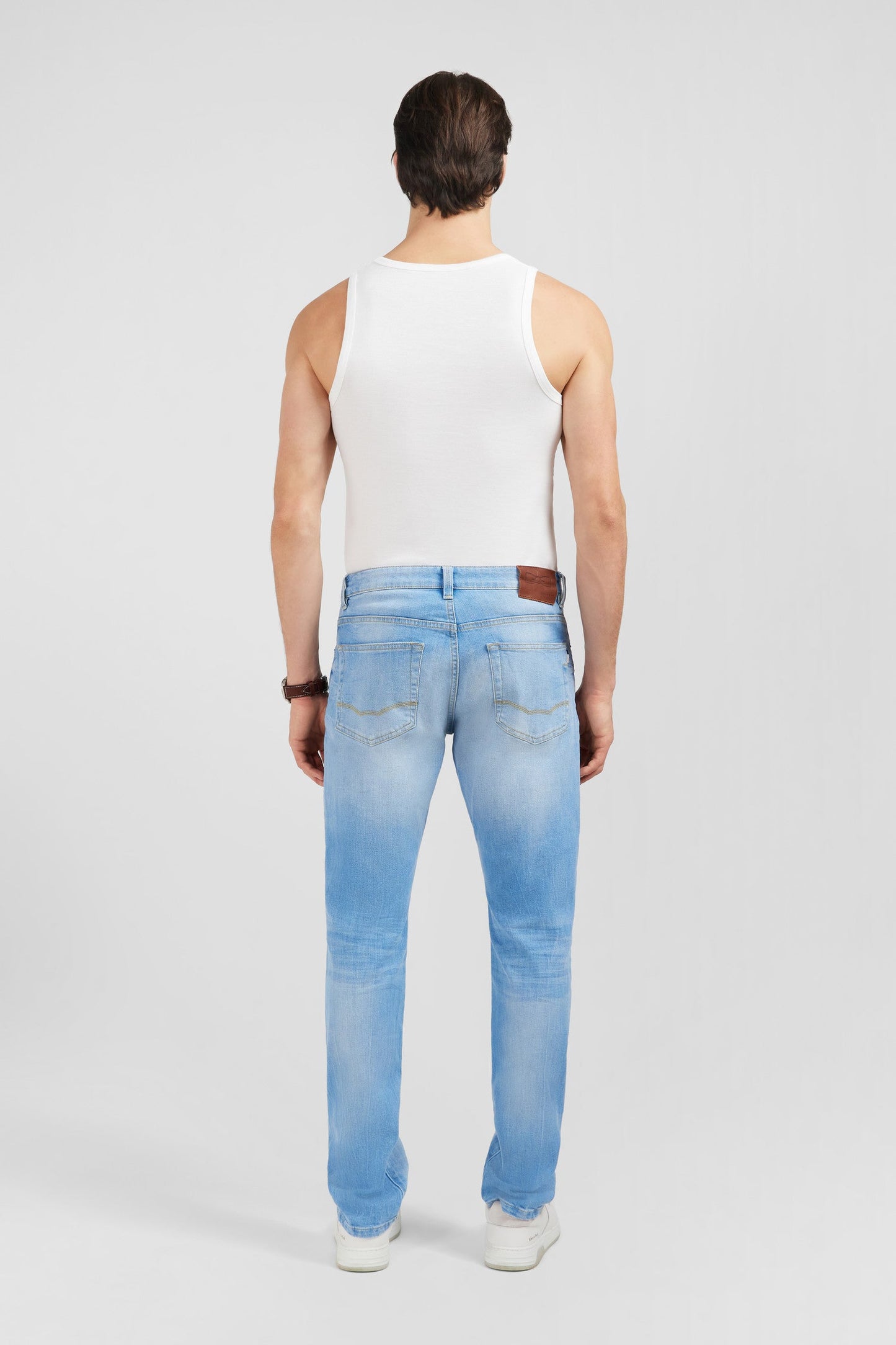 Pantalon bleu droit 5 poches - Image 5