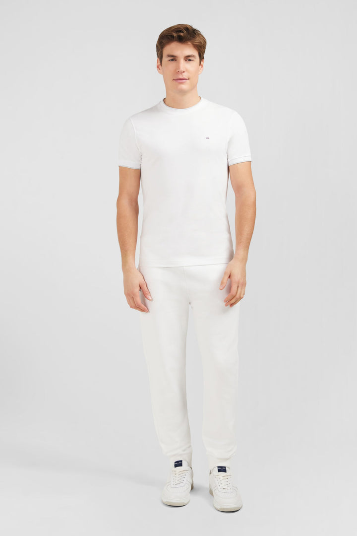 T-shirt blanc uni à manches courtes alt view