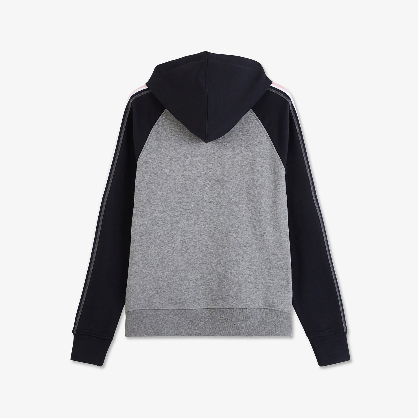 Grey hooded sweatshirt in two-tone fleece