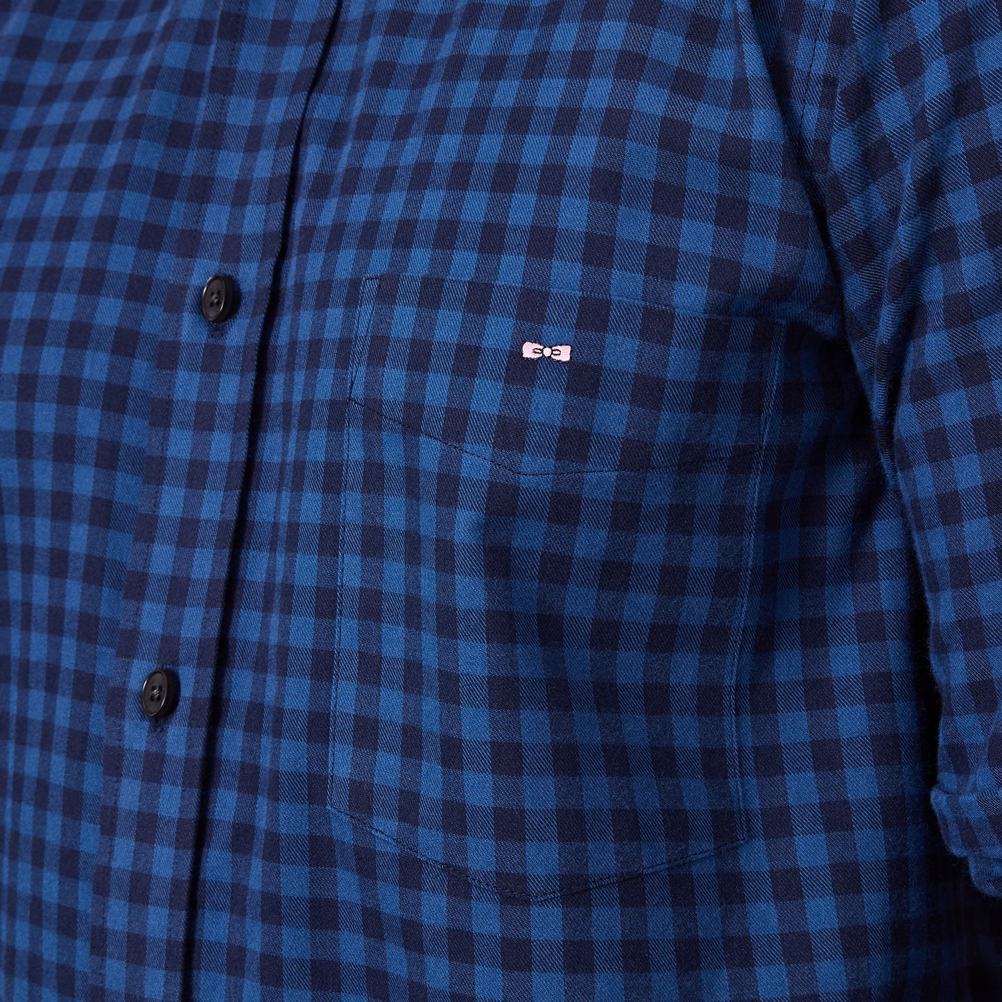 Chemise en coton bleu à carreaux