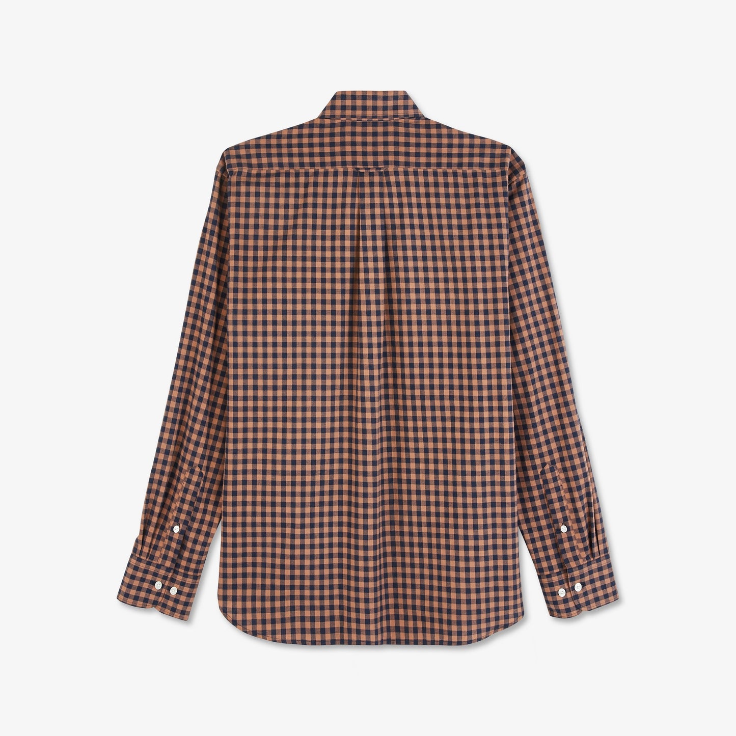 Chemise en coton marron à carreaux
