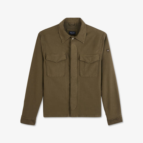 Khaki twill overshirt - Image 2