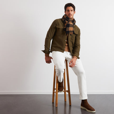 Khaki twill overshirt - Image 3