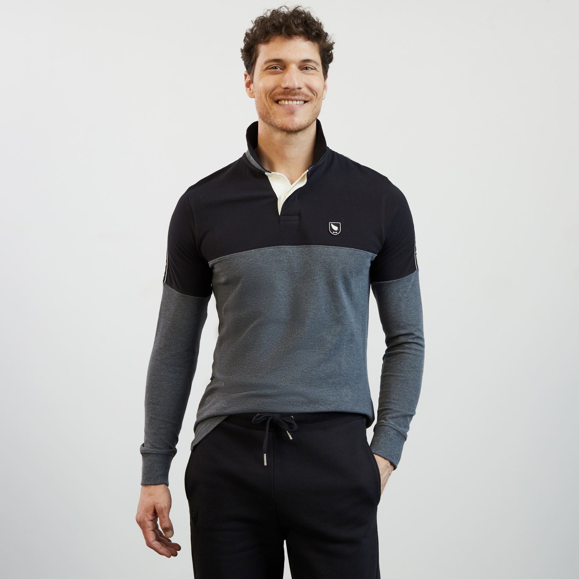 Polo best sale gris foncé