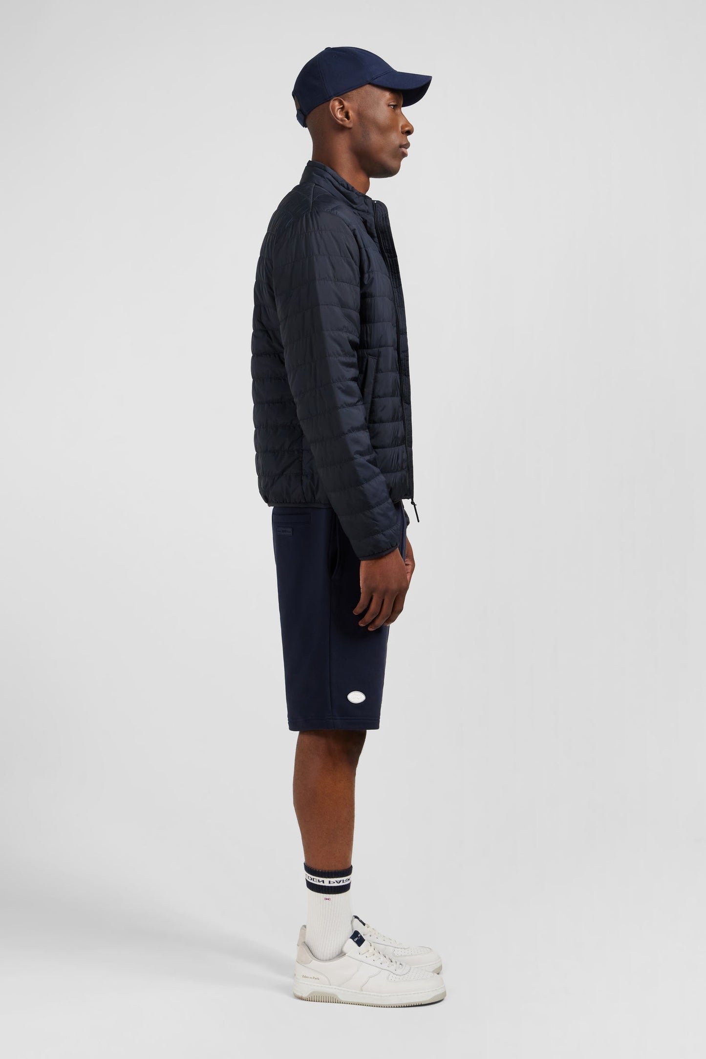 Lightweight, long-sleeved puffa jacket in dark blue - Image 5