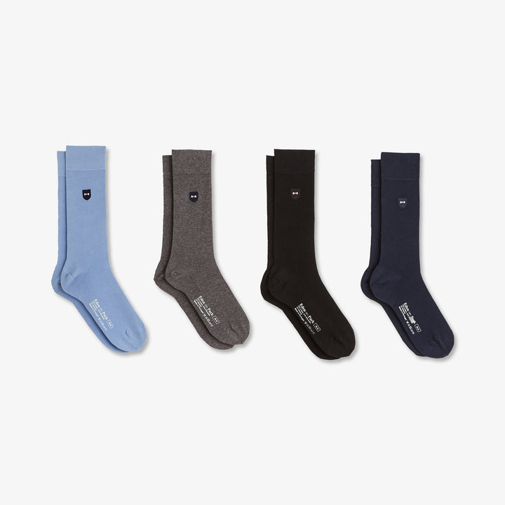 Set of four pairs of unicolour socks